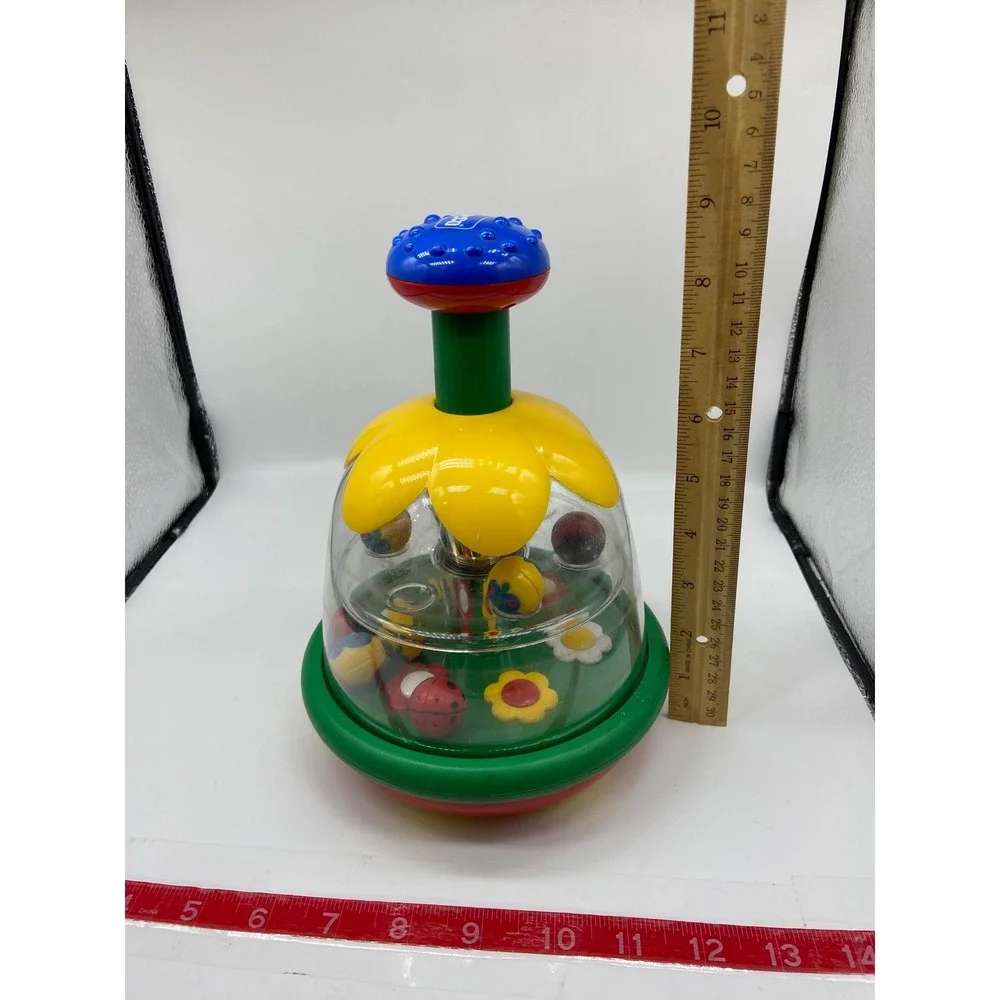 Chicco Spinning Top Toy Multicolor Ladybug Flower Garden Toddler Activity Toy